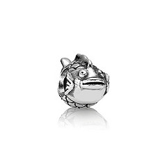 pandora silver fish bead